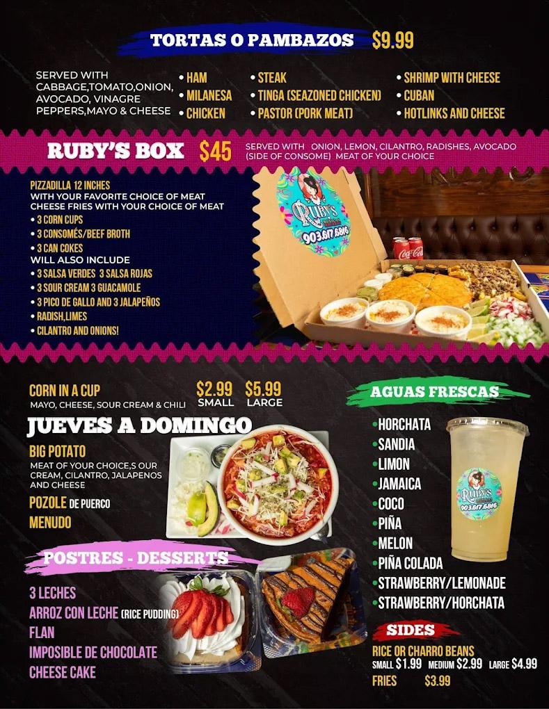 Ruby's Ac Menu Ruby’s #5 on Hwy 80 in White Oak, TX | Ruby’s